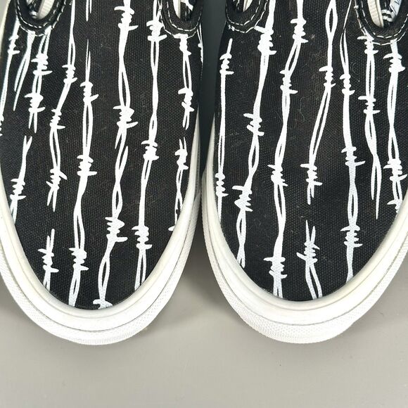 VANS Og Classic Slip-on Lx Barbed Wire Sneakers Black Mens Size 9 Women’s 10.5 - Picture 3 of 13